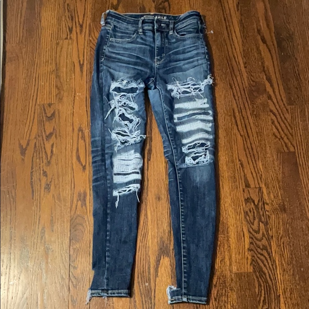 American eagle darkwash skinny jeans- size 4